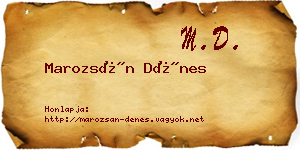 Marozsán Dénes névjegykártya