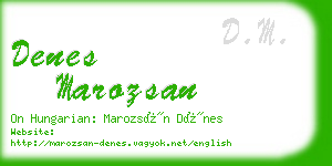 denes marozsan business card